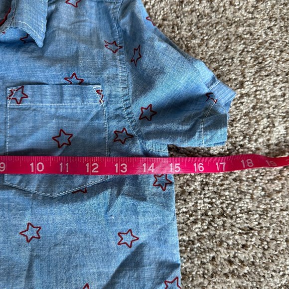🧡 3/$15 - Cat & Jack Star Boys Button - Up Size Small 6/7 - Picture 3 of 7